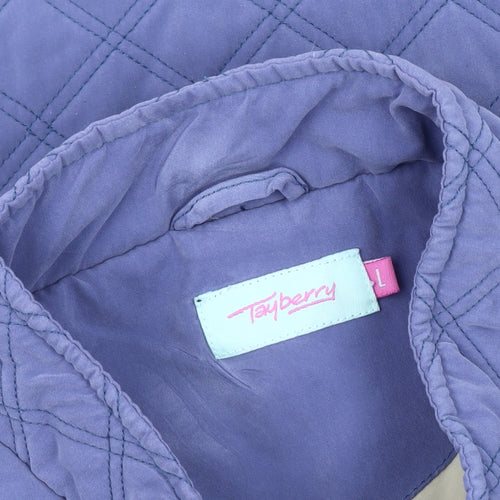 Tayberry Women Blue L Quilted Waistcoat Gilet Autumn Winter Casual