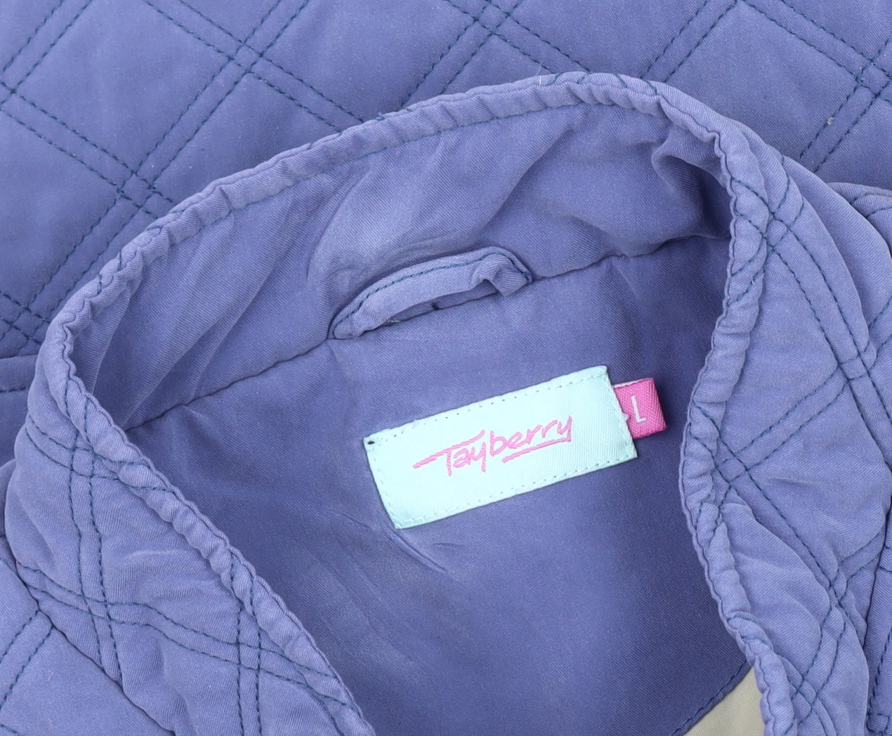 Tayberry Women Blue L Quilted Waistcoat Gilet Autumn Winter Casual