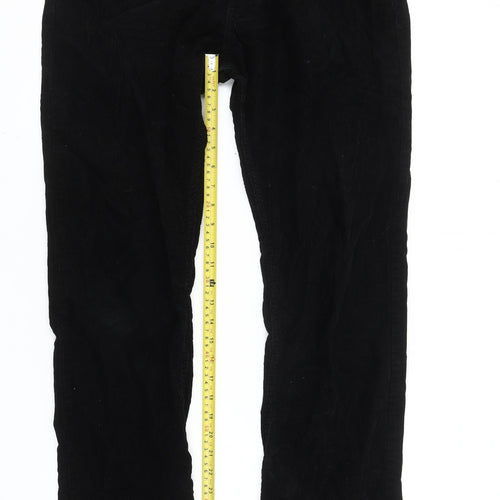Marks and Spencer Men's Black Corduroy Straight Leg Trousers 34W 33L