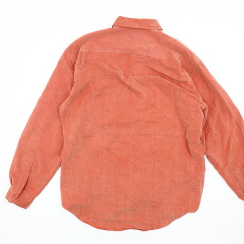 Ciro Citterio Men's Orange Long Sleeve Woven Button-Up Shirt M 42in