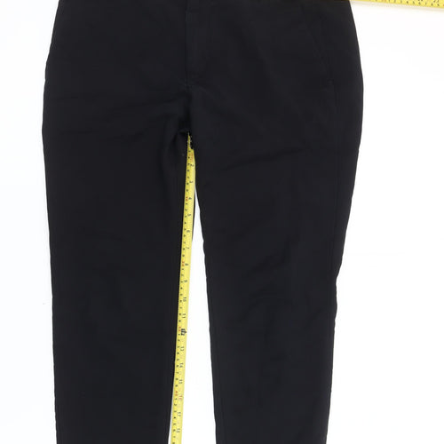 Zara Woman Black Slim Fit Twill Trousers Women's L Workwear Business Stretch