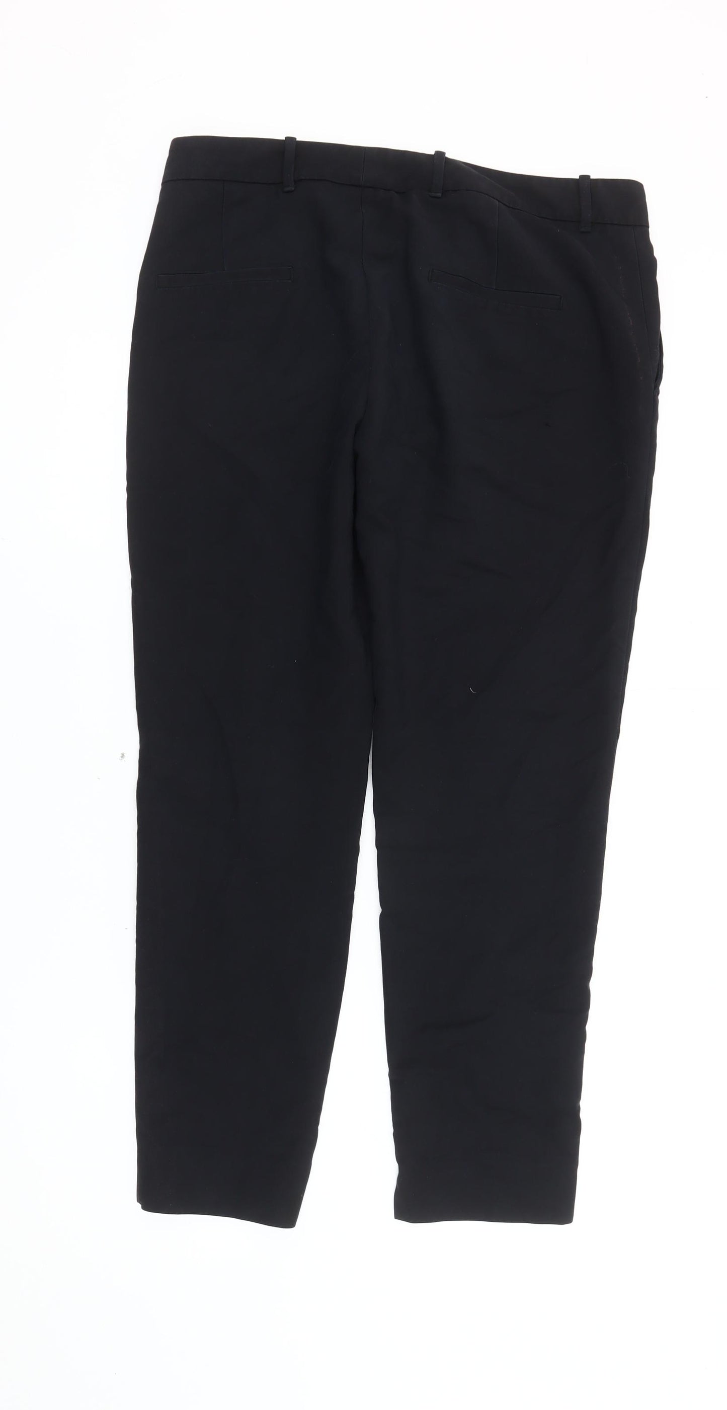 Zara Woman Black Slim Fit Twill Trousers Women's L Workwear Business Stretch