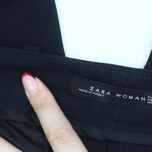 Zara Woman Black Slim Fit Twill Trousers Women's L Workwear Business Stretch