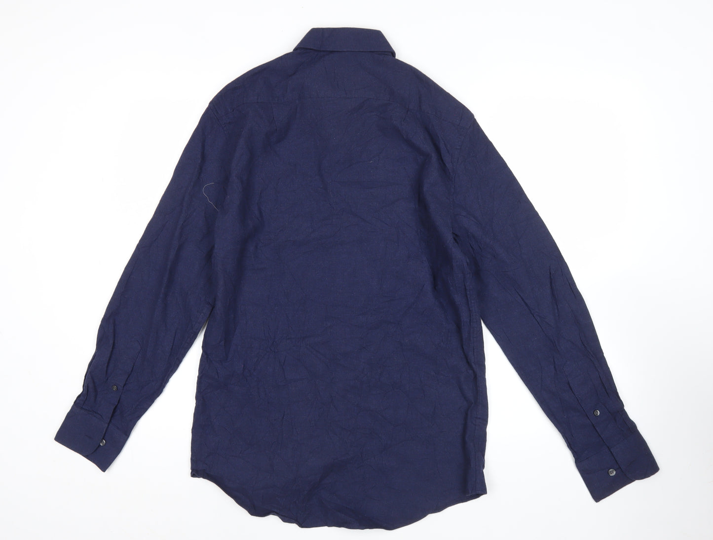 Marks and Spencer Men’s Blue Cotton Twill Regular Fit Shirt 14.5in