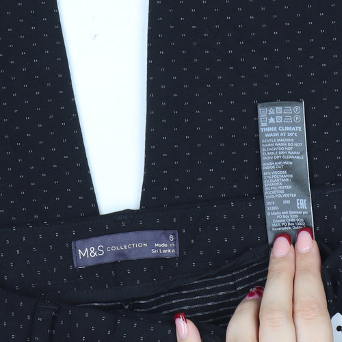 Marks and Spencer Women’s Black Polka Dot Slim Trousers Size 6