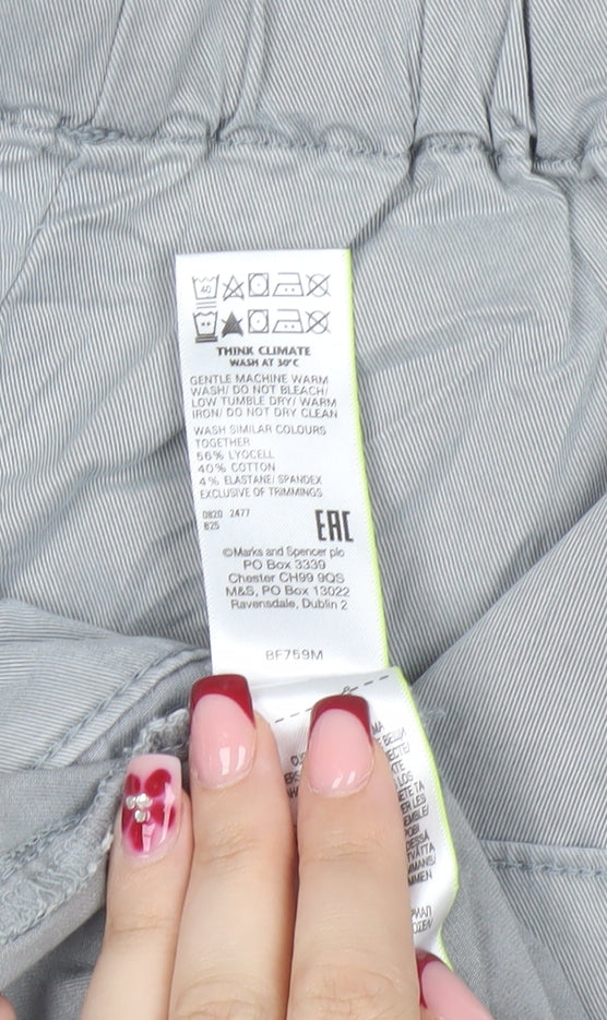 Marks and Spencer Women’s Grey Cargo Trousers Size 16 Regular Fit