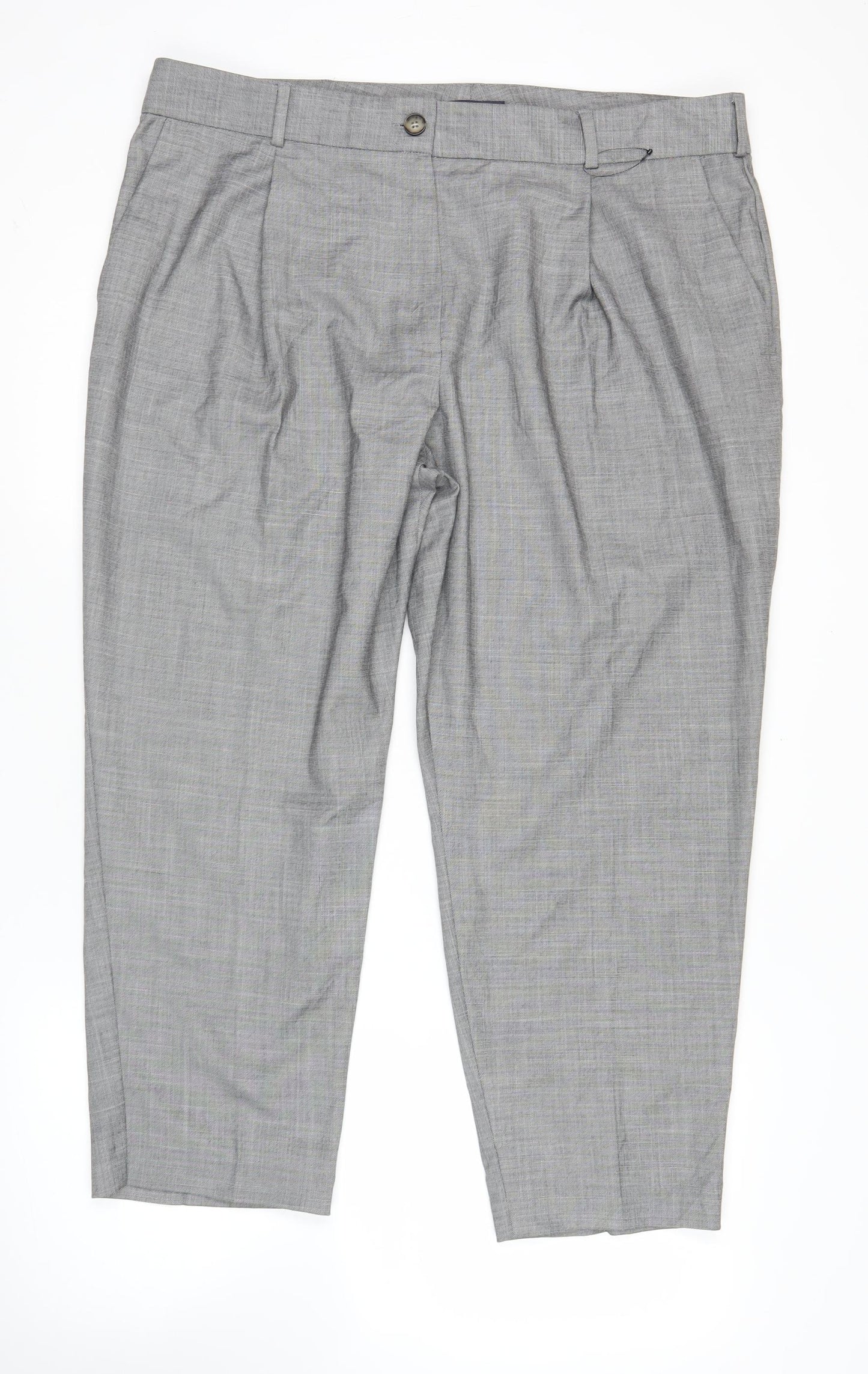 Marks and Spencer Women’s Grey Size 20 Pleated Dress Pants Office Workwear