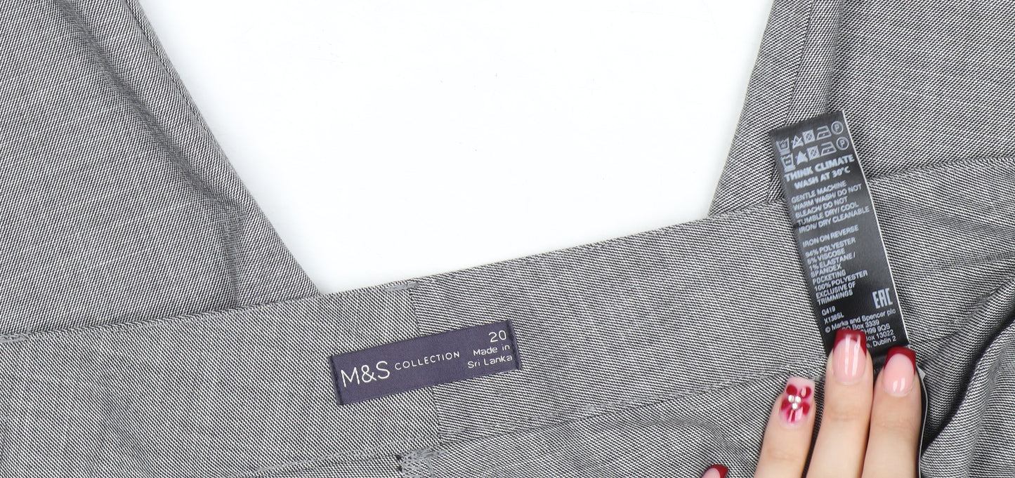 Marks and Spencer Women’s Grey Size 20 Pleated Dress Pants Office Workwear