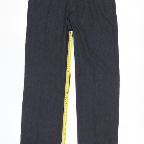Marks and Spencer Men's Navy Check Regular Fit Dress Pants 30x29