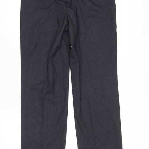 Marks and Spencer Men's Navy Check Regular Fit Dress Pants 30x29