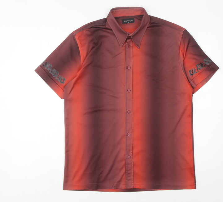 Burton Men's Red Short Sleeve Button-Up Shirt - M, 40in Chest