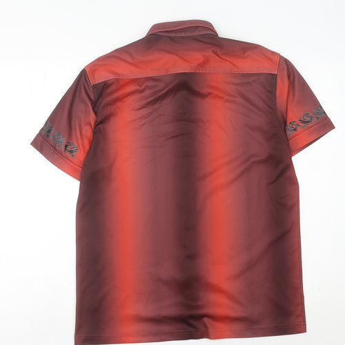Burton Men's Red Short Sleeve Button-Up Shirt - M, 40in Chest