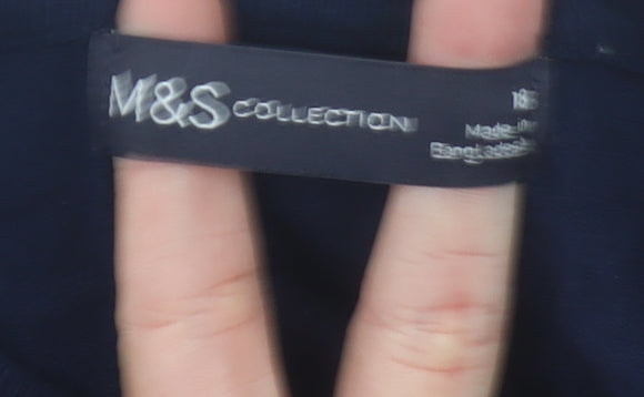 Marks and Spencer Women's Blue Size 18 Crew Neck Cardigan