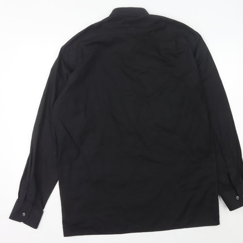 Eterna Men’s Black 15.5” Collared Long Sleeve Button-Up Shirt