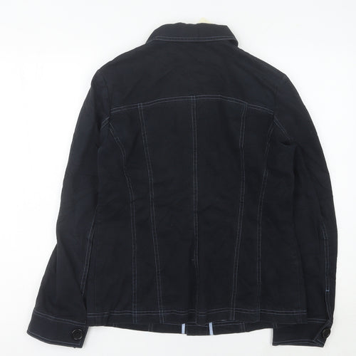 Viyella Women's Black Cotton Mid-Length Jacket UK 10