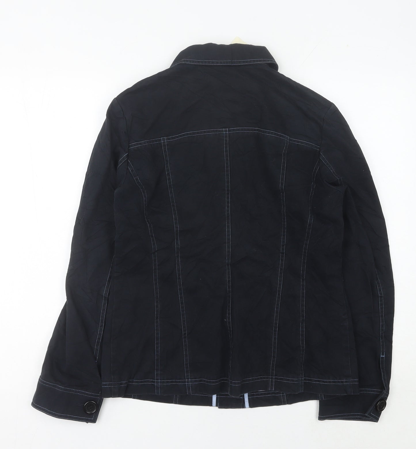 Viyella Women's Black Cotton Mid-Length Jacket UK 10