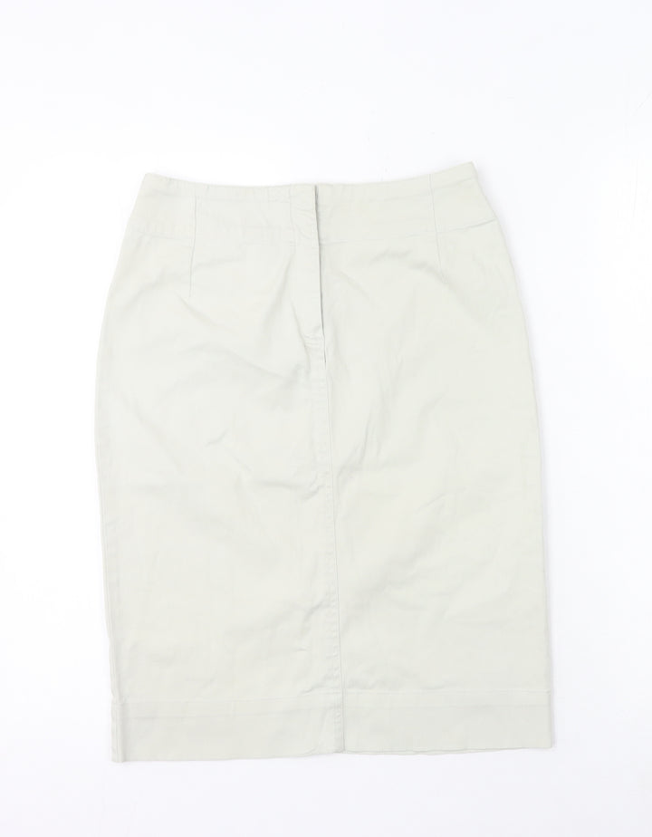 WOMAN Women’s Beige Knee Length Stretch Cotton Pencil Skirt S