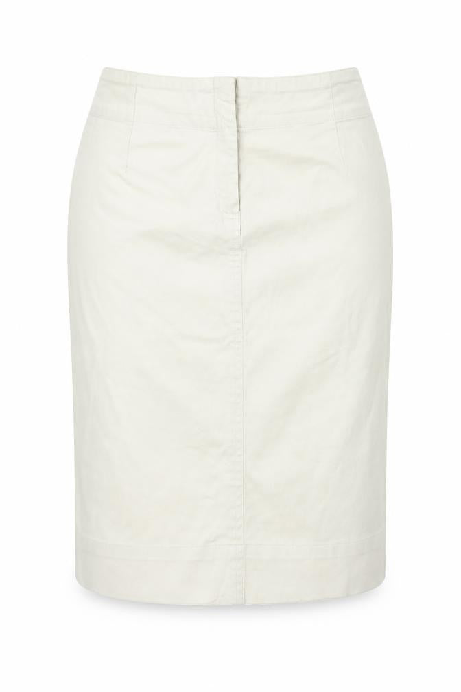 WOMAN Women’s Beige Knee Length Stretch Cotton Pencil Skirt S