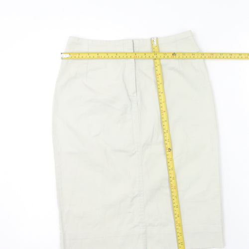 WOMAN Women’s Beige Knee Length Stretch Cotton Pencil Skirt S