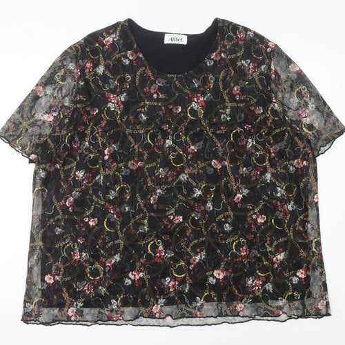 Afibel Women’s Multicoloured Floral Lace Blouse UK 30 Plus Size