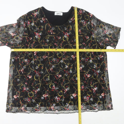 Afibel Women’s Multicoloured Floral Lace Blouse UK 30 Plus Size