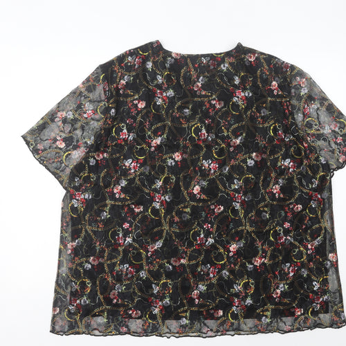 Afibel Women’s Multicoloured Floral Lace Blouse UK 30 Plus Size