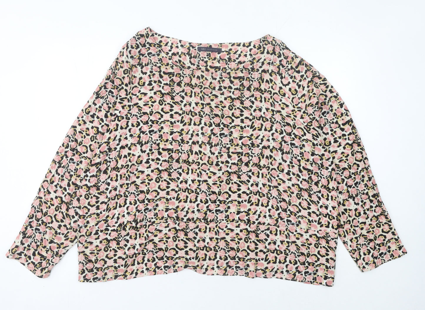 Marks and Spencer Women’s Multicoloured Leopard Print Blouse Size 14