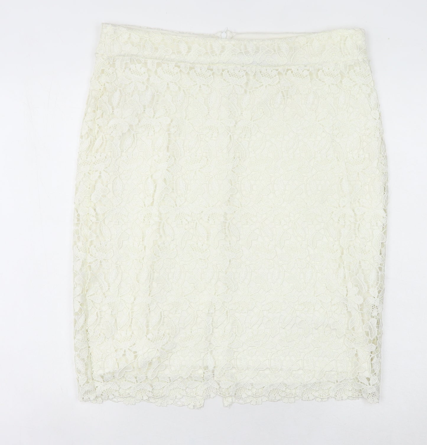 Matalan Ivory Lace Pencil Skirt Women’s Size 16 Knee Length Formal Wear