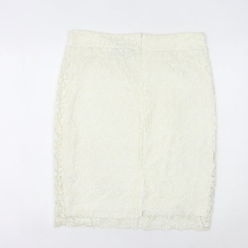 Matalan Ivory Lace Pencil Skirt Women’s Size 16 Knee Length Formal Wear