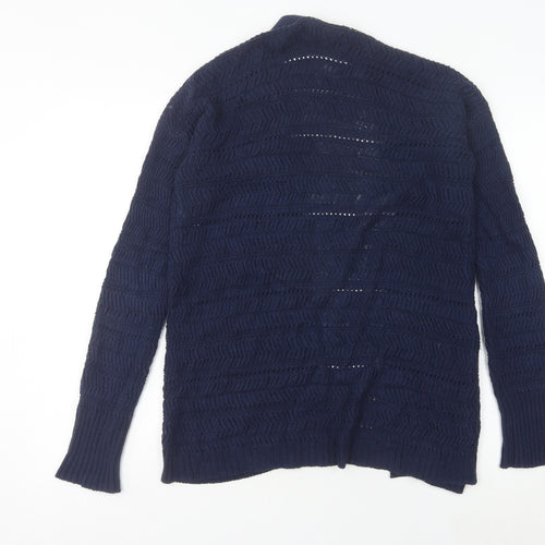 United Colors of Benetton Women’s Blue Open-Knit Cardigan Size S