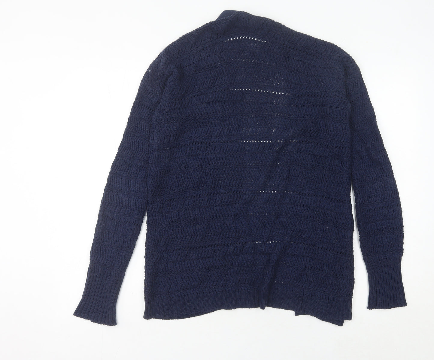 United Colors of Benetton Women’s Blue Open-Knit Cardigan Size S