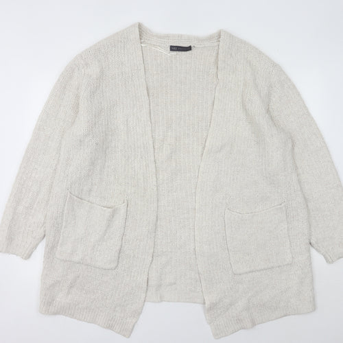 Marks and Spencer Women’s Beige L Chunky Knit Long Sleeve Cardigan