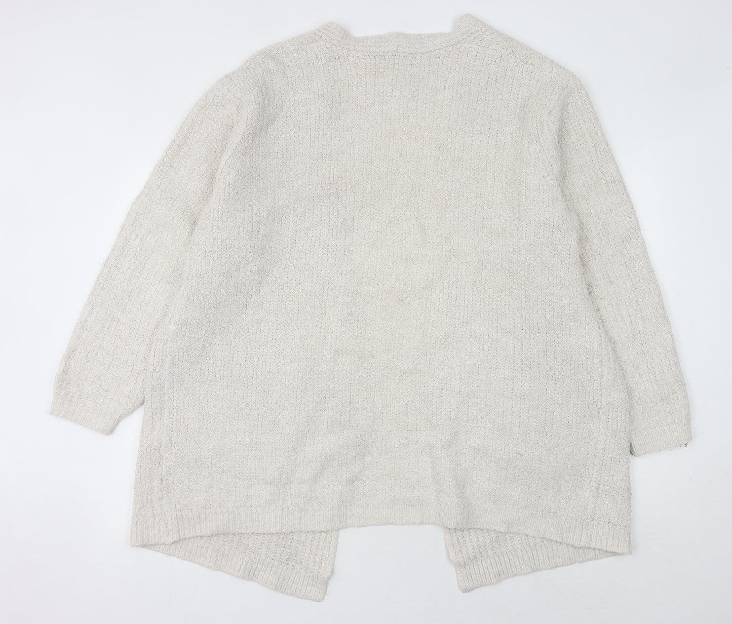 Marks and Spencer Women’s Beige L Chunky Knit Long Sleeve Cardigan