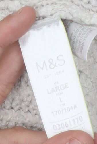 Marks and Spencer Women’s Beige L Chunky Knit Long Sleeve Cardigan