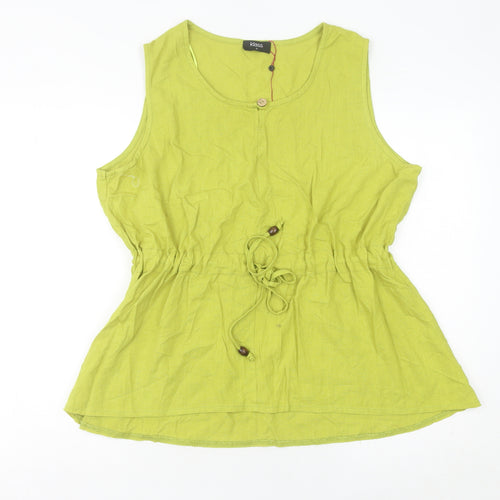 Klass Women’s Green Linen Blend Sleeveless Tunic Blouse XL