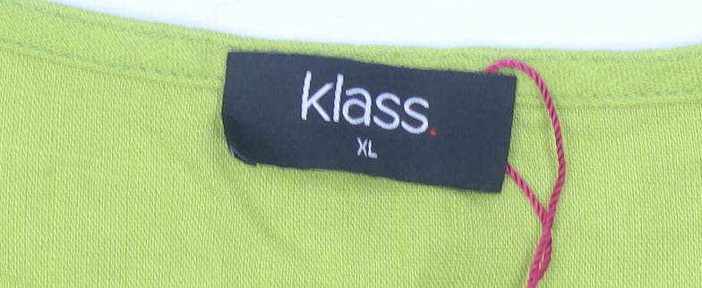 Klass Women’s Green Linen Blend Sleeveless Tunic Blouse XL