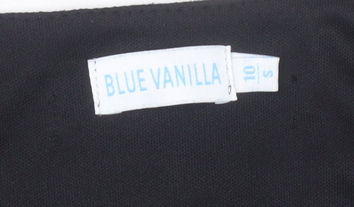 Blue Vanilla Women’s Black Glitter Bodycon Dress Size 10 Knee Length