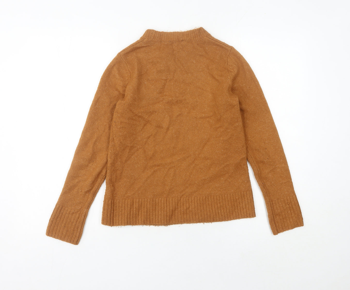 Warehouse Women’s Brown Crew Neck Long Sleeve Knit Jumper Size 8