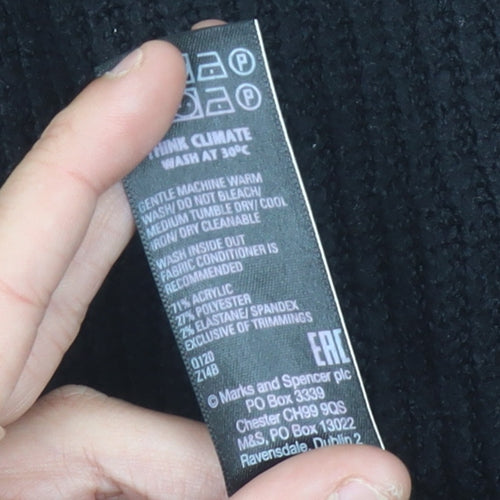 Marks and Spencer Women's Black Size 18 Crew Neck Cardigan
