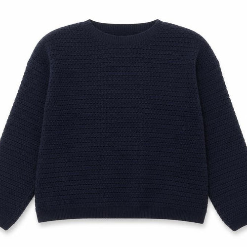 Marks and Spencer Women's Blue L Waffle-Knit Cotton Blend Jumper