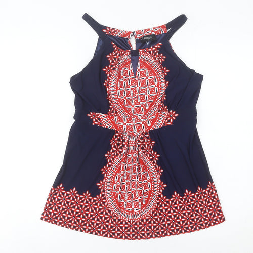 Klass Women’s Blue Aztec Halter Camisole Tank Top Size S