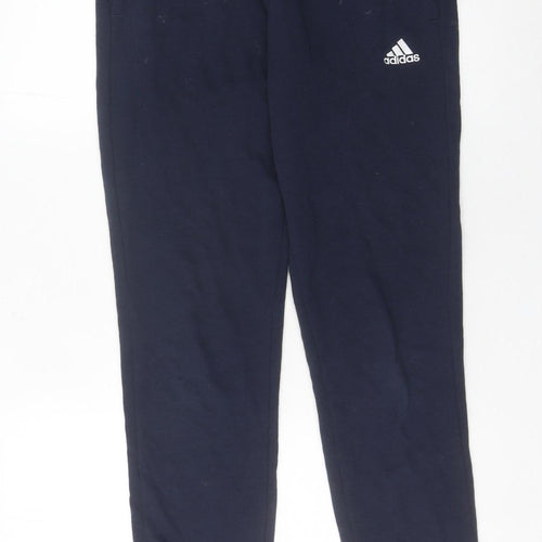 Adidas Womens Blue Jogger Trousers Size 8-10 Cotton Blend Logo