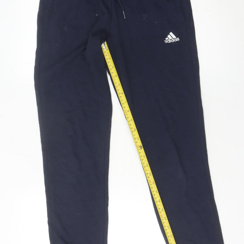 Adidas Womens Blue Jogger Trousers Size 8-10 Cotton Blend Logo
