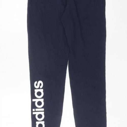 Adidas Womens Blue Jogger Trousers Size 8-10 Cotton Blend Logo