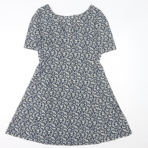 Next Women’s Blue Floral A-Line Knee Length Dress Size 12