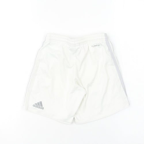 Adidas Boys White Manchester United Athletic Football Shorts 7-8Y