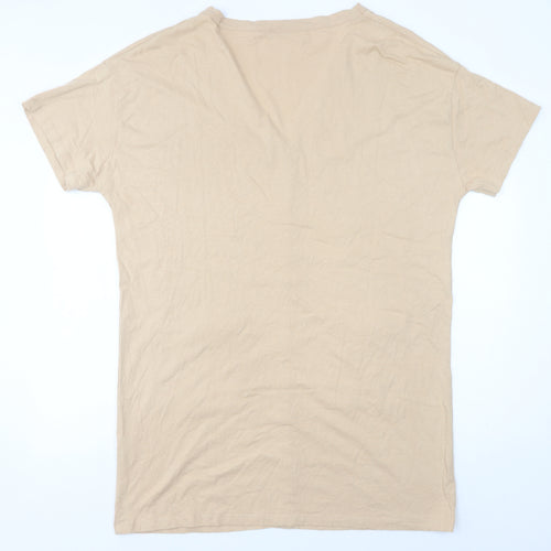 ASOS DESIGN Women’s Beige Cotton Knee Length Shirt Dress Size 16