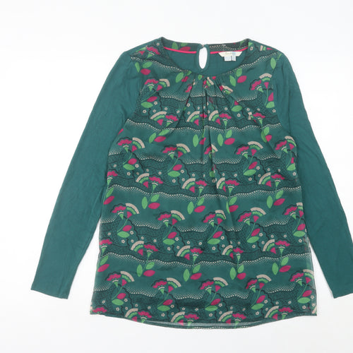 Boden Women’s Green Floral Long Sleeve Blouse UK 10
