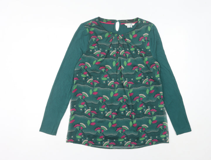 Boden Women’s Green Floral Long Sleeve Blouse UK 10
