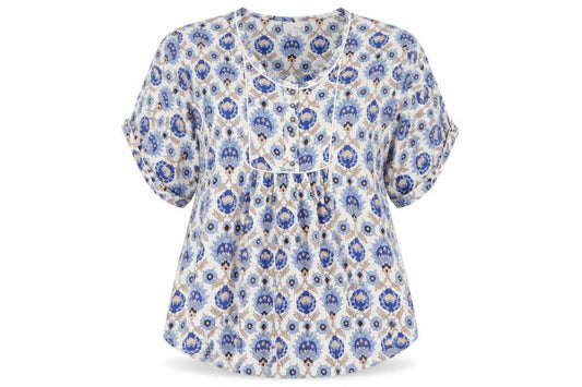 Front view of Next Women’s Multicoloured Floral Chiffon Tunic Blouse, size UK 12